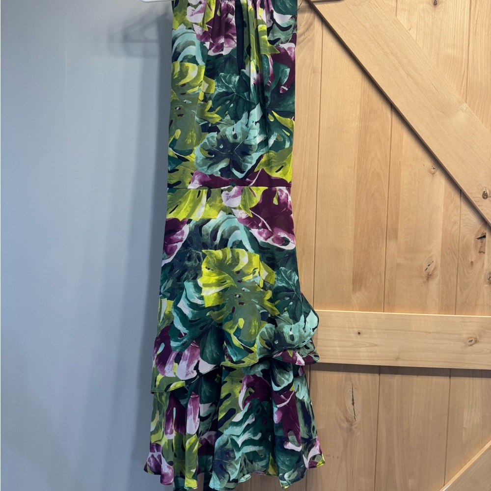 Tahari Green and Purple Floral Dress